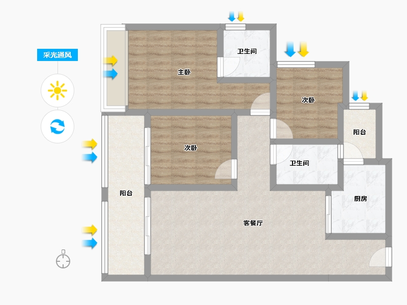 四川省-成都市-中海天府里-87.64-户型库-采光通风