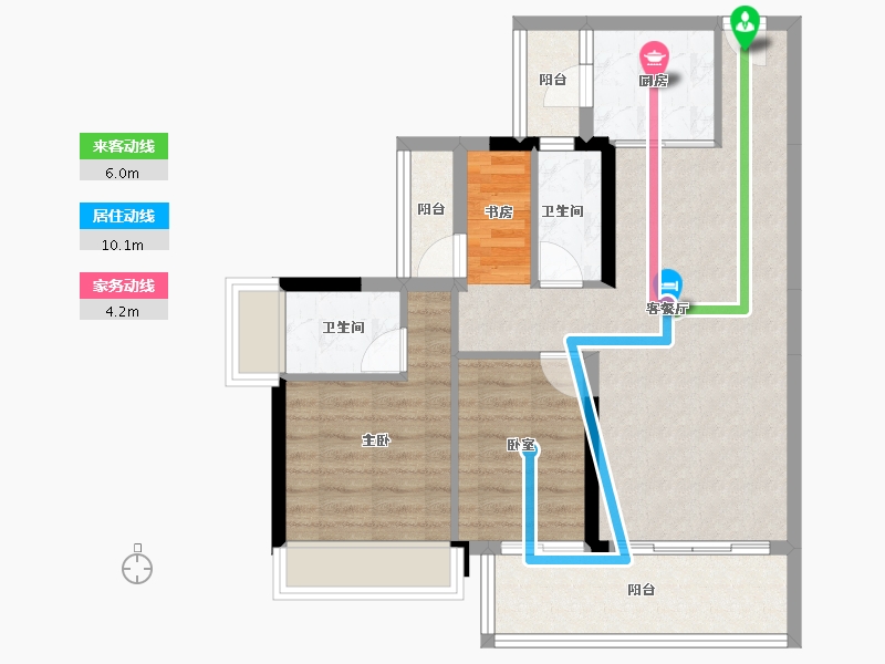 广东省-惠州市-龙湾天宸-74.43-户型库-动静线