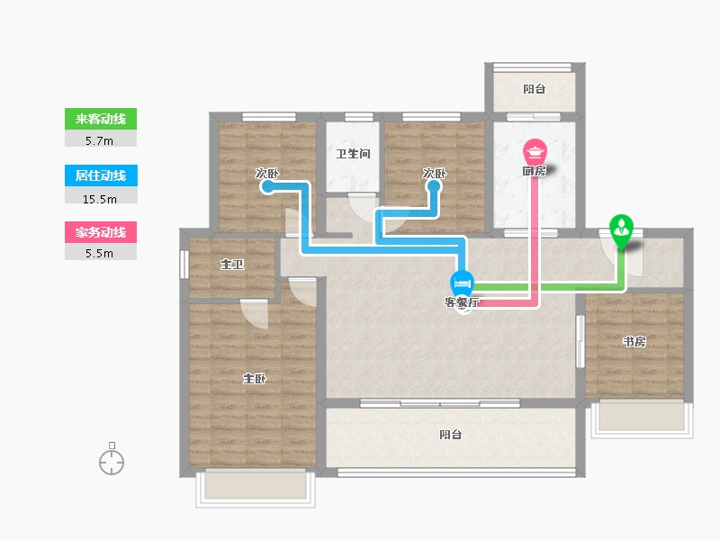 四川省-成都市-中梁御璟台-108.01-户型库-动静线