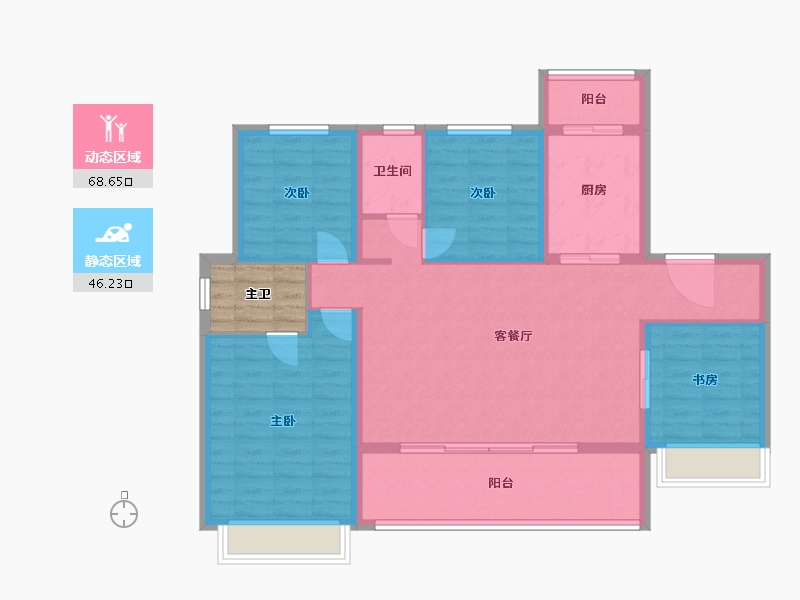 四川省-成都市-中梁御璟台-108.01-户型库-动静分区