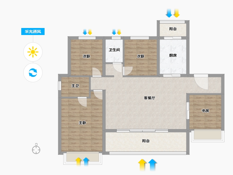 四川省-成都市-中梁御璟台-108.01-户型库-采光通风