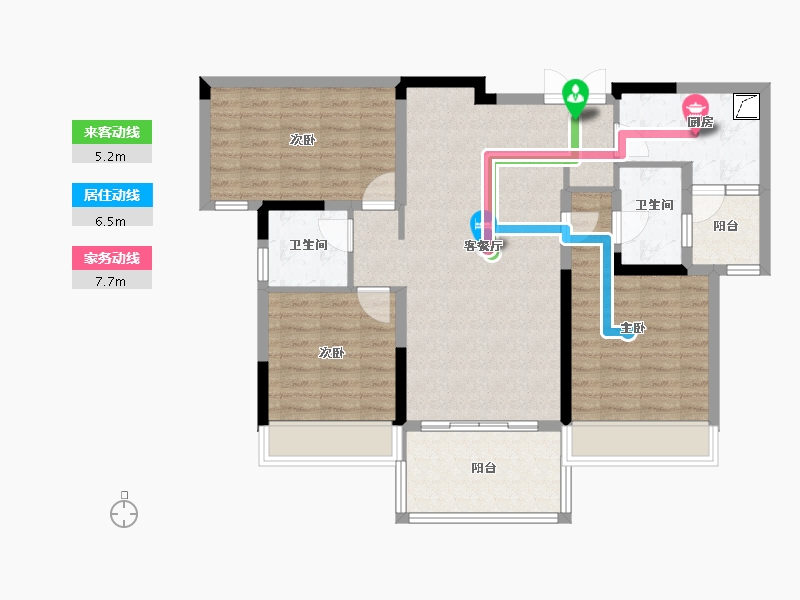 四川省-成都市-人居悦云庭-96.08-户型库-动静线