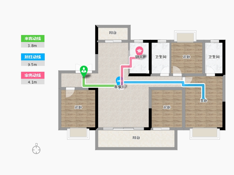 四川省-成都市-成都碧桂园翘楚棠-108.94-户型库-动静线