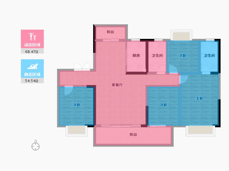 四川省-成都市-成都碧桂园翘楚棠-108.94-户型库-动静分区