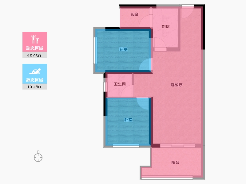 四川省-成都市-成都恒大滨河左岸-57.96-户型库-动静分区