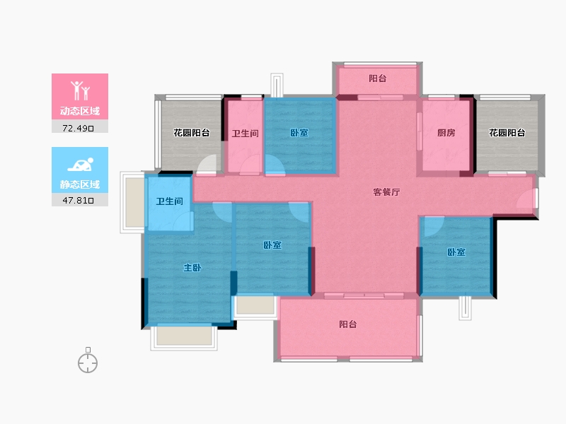 广东省-惠州市-奥园天翔誉峰(荣天名邸)-121.54-户型库-动静分区