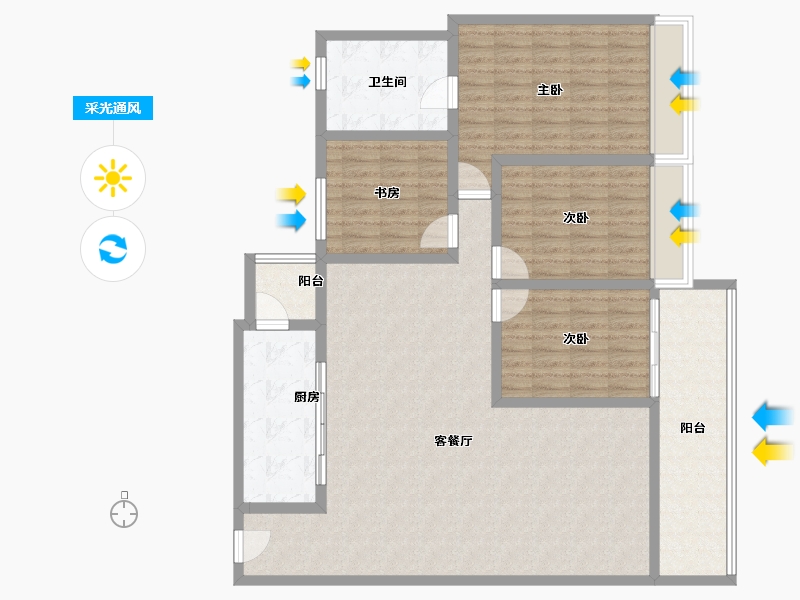 四川省-成都市-中海天府里-134.40-户型库-采光通风