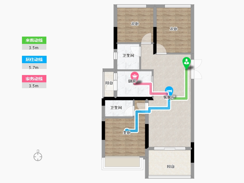 四川省-成都市-成都恒大滨河左岸-72.30-户型库-动静线