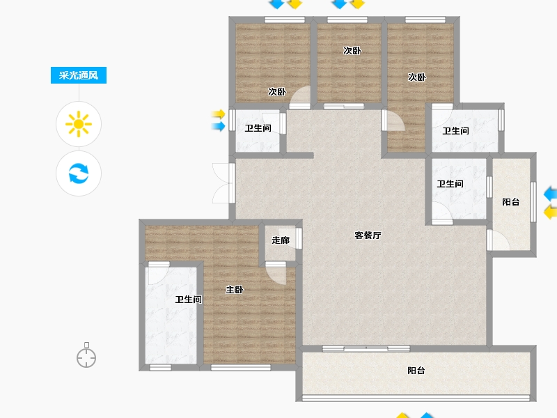 四川省-成都市-万科天府锦绣-168.01-户型库-采光通风