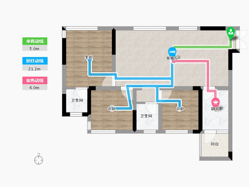 四川省-成都市-天府云城C区-69.45-户型库-动静线