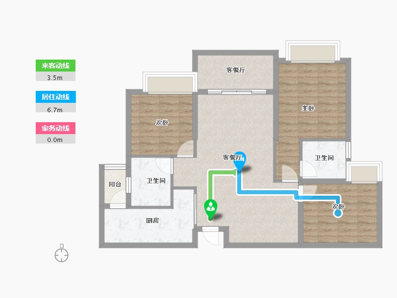 四川省-成都市-恒大御景半岛-89.31-户型库-动静线