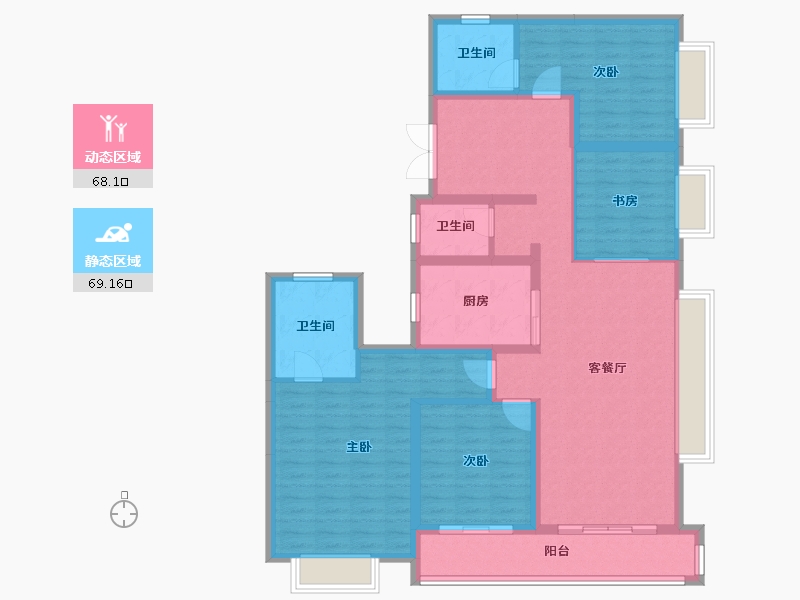 安徽省-安庆市-万达天空之城-142.90-户型库-动静分区