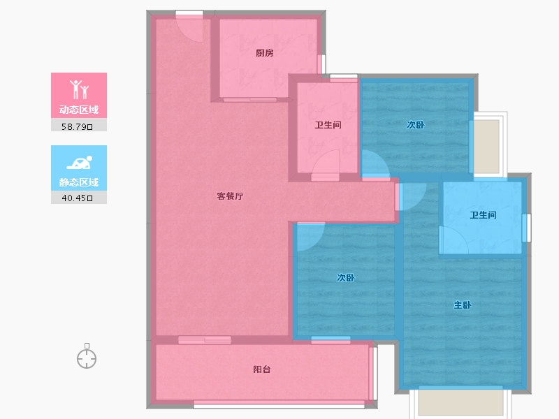 云南省-昆明市-蓝光德商天域-88.02-户型库-动静分区