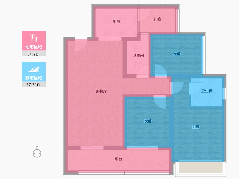 四川省-成都市-中海天府里-82.75-户型库-动静分区