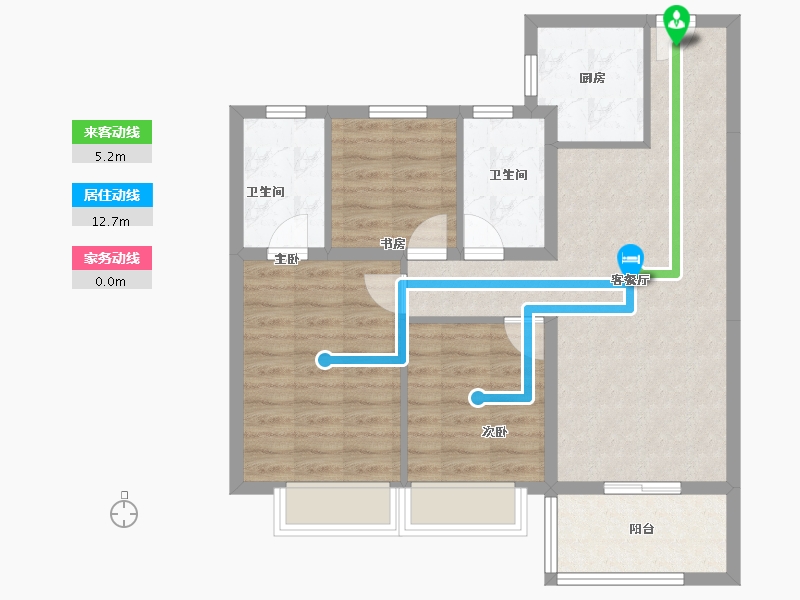 云南省-昆明市-蓝光德商天域-76.85-户型库-动静线