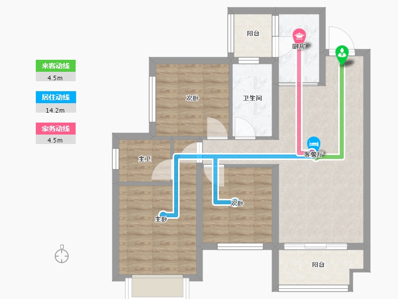 四川省-成都市-中梁御璟台-71.00-户型库-动静线