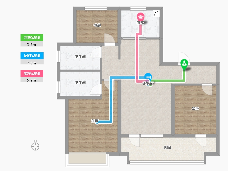 山东省-青岛市-海信凤台世家-94.71-户型库-动静线