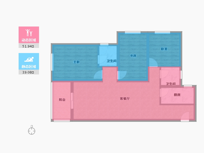 云南省-昆明市-蓝光德商天域-80.88-户型库-动静分区