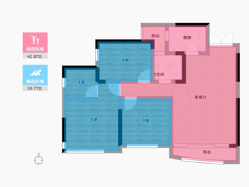 四川省-成都市-天府云城C区-69.64-户型库-动静分区