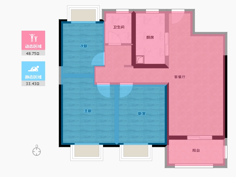 广东省-惠州市-新力珑湾-71.99-户型库-动静分区