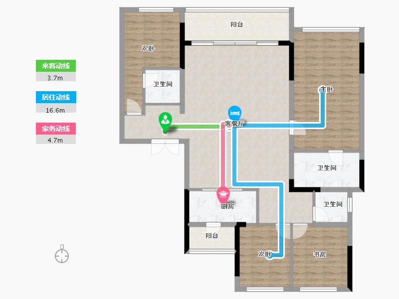 四川省-成都市-德商花样年碧云天骄-136.36-户型库-动静线