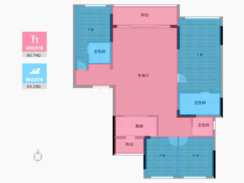 四川省-成都市-德商花样年碧云天骄-136.36-户型库-动静分区