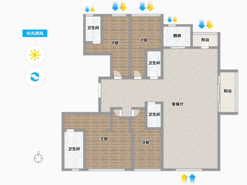 四川省-成都市-万科天府锦绣-199.20-户型库-采光通风