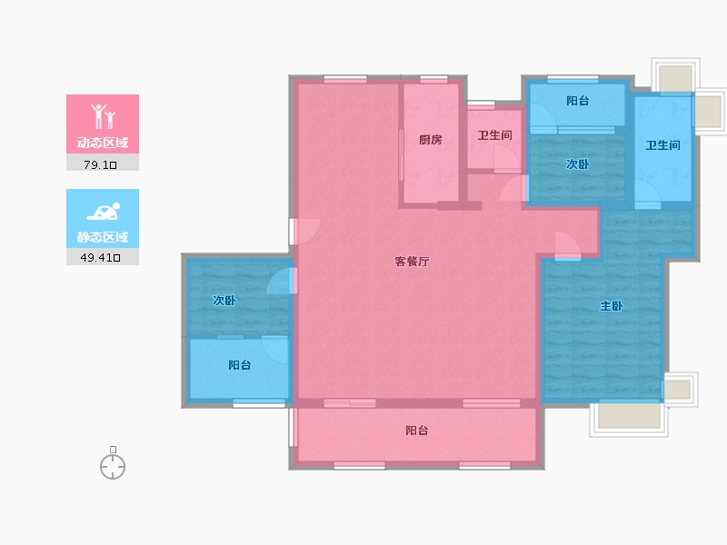 江苏省-苏州市-新湖明珠城-120.00-户型库-动静分区