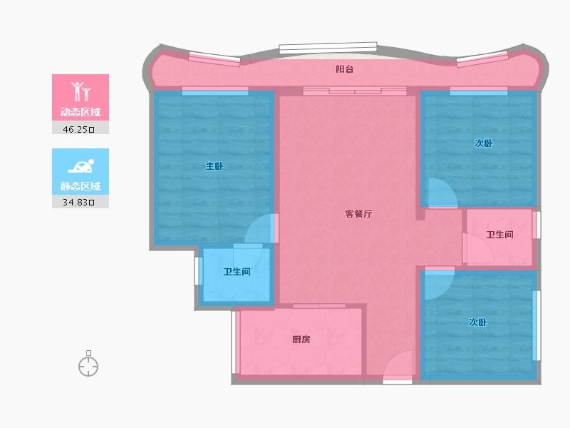 四川省-成都市-天府云城C区-71.79-户型库-动静分区