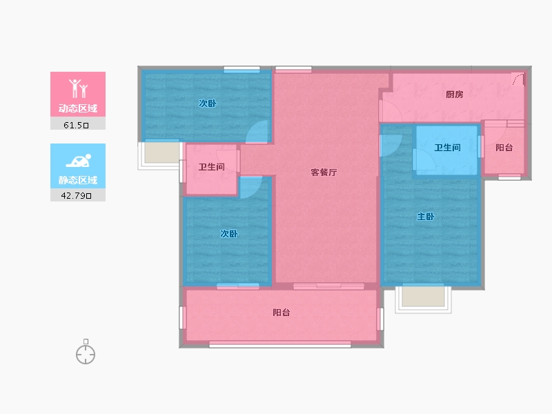 广东省-惠州市-碧桂园润杨溪谷-93.50-户型库-动静分区