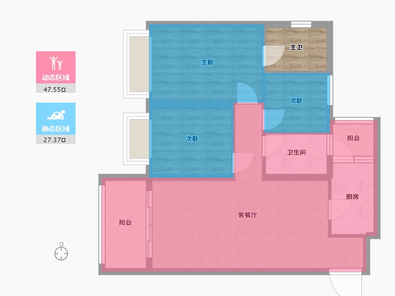 四川省-成都市-东湖优品-70.68-户型库-动静分区