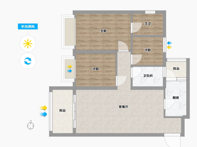 四川省-成都市-东湖优品-70.68-户型库-采光通风