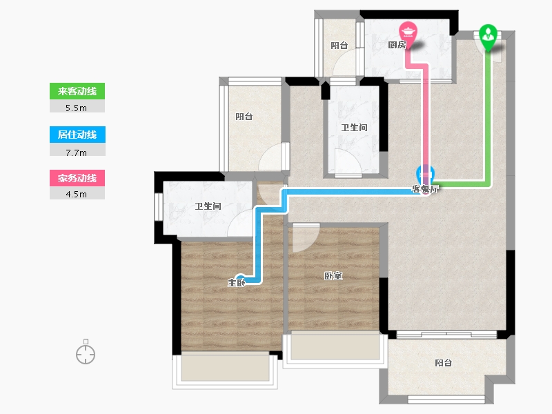 广东省-惠州市-佳兆业东江新城-73.78-户型库-动静线