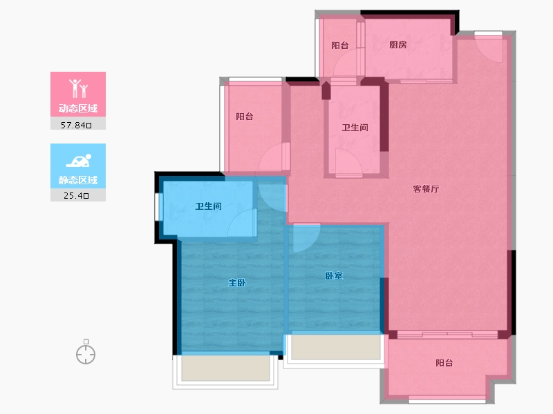 广东省-惠州市-佳兆业东江新城-73.78-户型库-动静分区