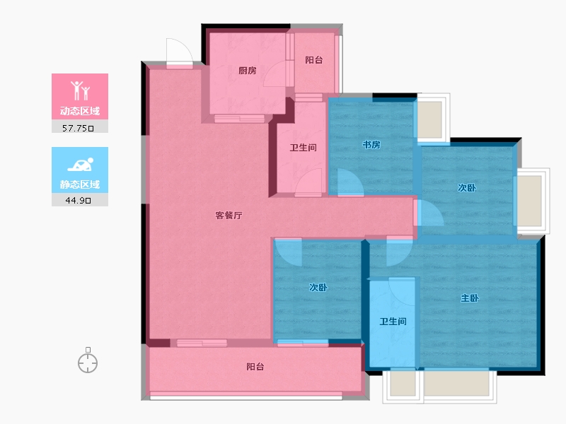 云南省-昆明市-美辰-91.08-户型库-动静分区