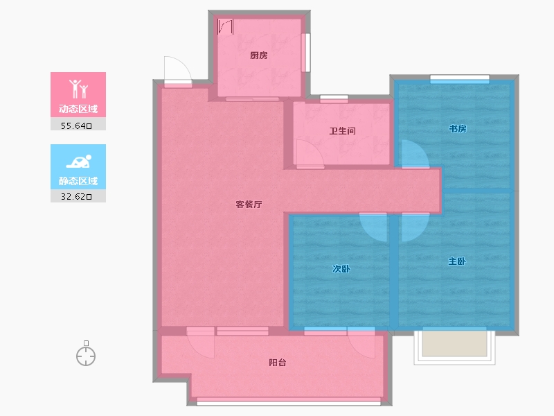 山东省-青岛市-海信凤台世家-78.40-户型库-动静分区