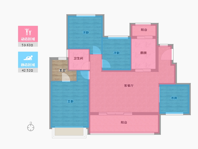 四川省-成都市-中梁御璟台-95.20-户型库-动静分区