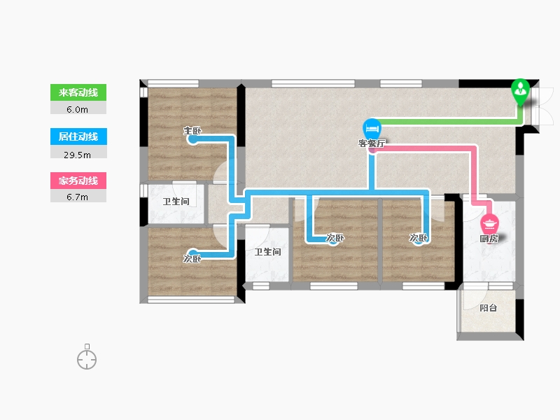 四川省-成都市-天府云城C区-75.25-户型库-动静线