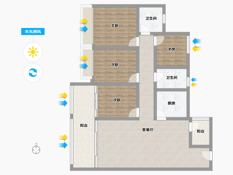 四川省-成都市-中海天府里-110.32-户型库-采光通风