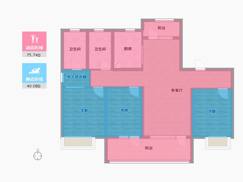 山东省-青岛市-海信凤台世家-102.42-户型库-动静分区