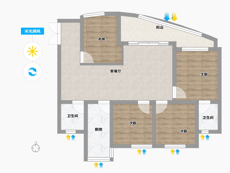 四川省-成都市-天府云城C区-77.70-户型库-采光通风