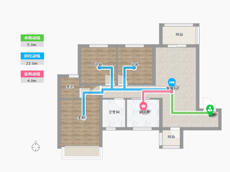 四川省-成都市-中梁御璟台-74.41-户型库-动静线