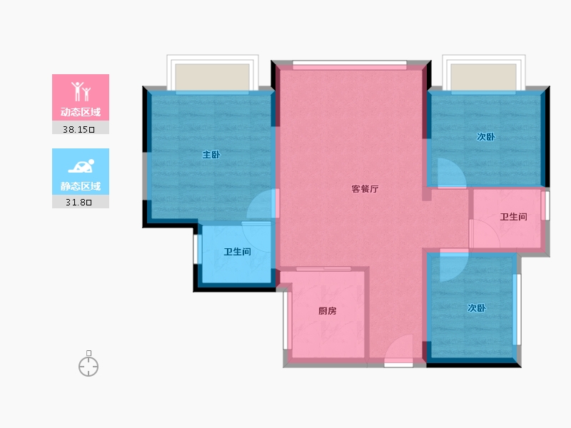 四川省-成都市-天府云城C区-62.04-户型库-动静分区