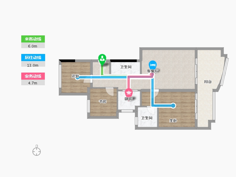 四川省-成都市-中国青城国际颐养中心-84.49-户型库-动静线