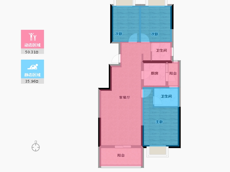 云南省-昆明市-长水航城-76.27-户型库-动静分区