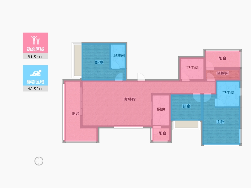 四川省-成都市-唐人街相府花园-114.49-户型库-动静分区