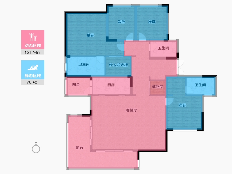 四川省-成都市-人居璟云庭-162.40-户型库-动静分区