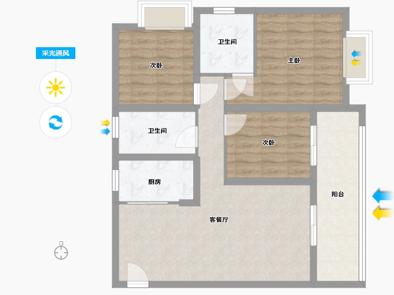 云南省-昆明市-长水航城-77.88-户型库-采光通风