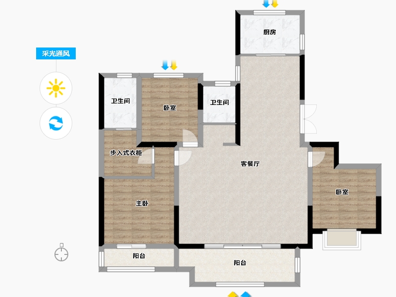 河南省-开封市-梅隆郡-116.00-户型库-采光通风