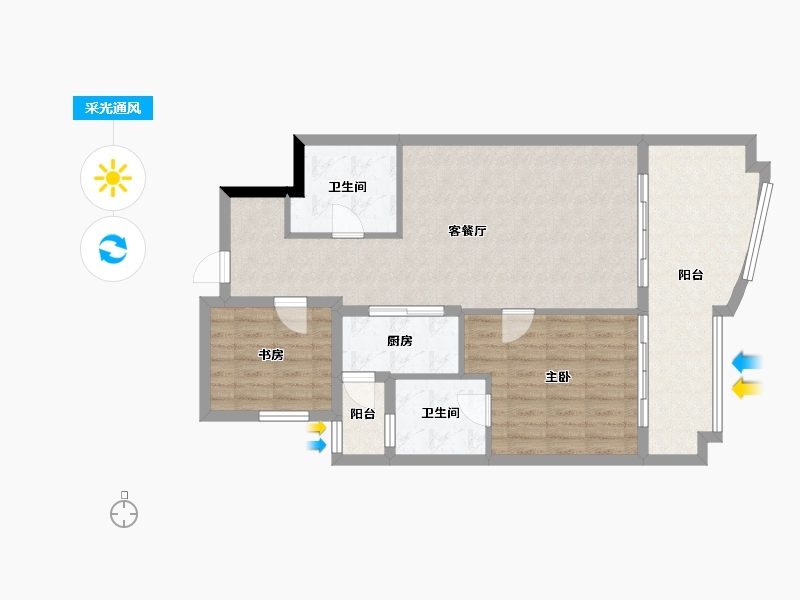 四川省-成都市-中国青城国际颐养中心-85.33-户型库-采光通风